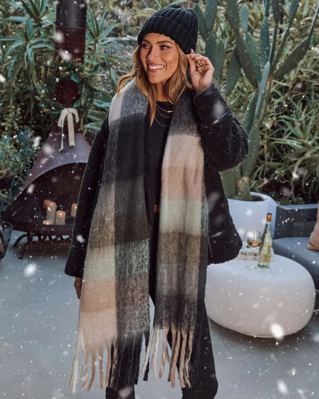 Cabin Light Plaid Print Scarf sold by Vici