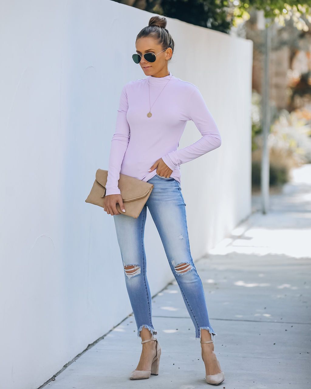 Past Or Present Turtleneck Knit Top - Lilac sold by Vici product image thumbnail 10