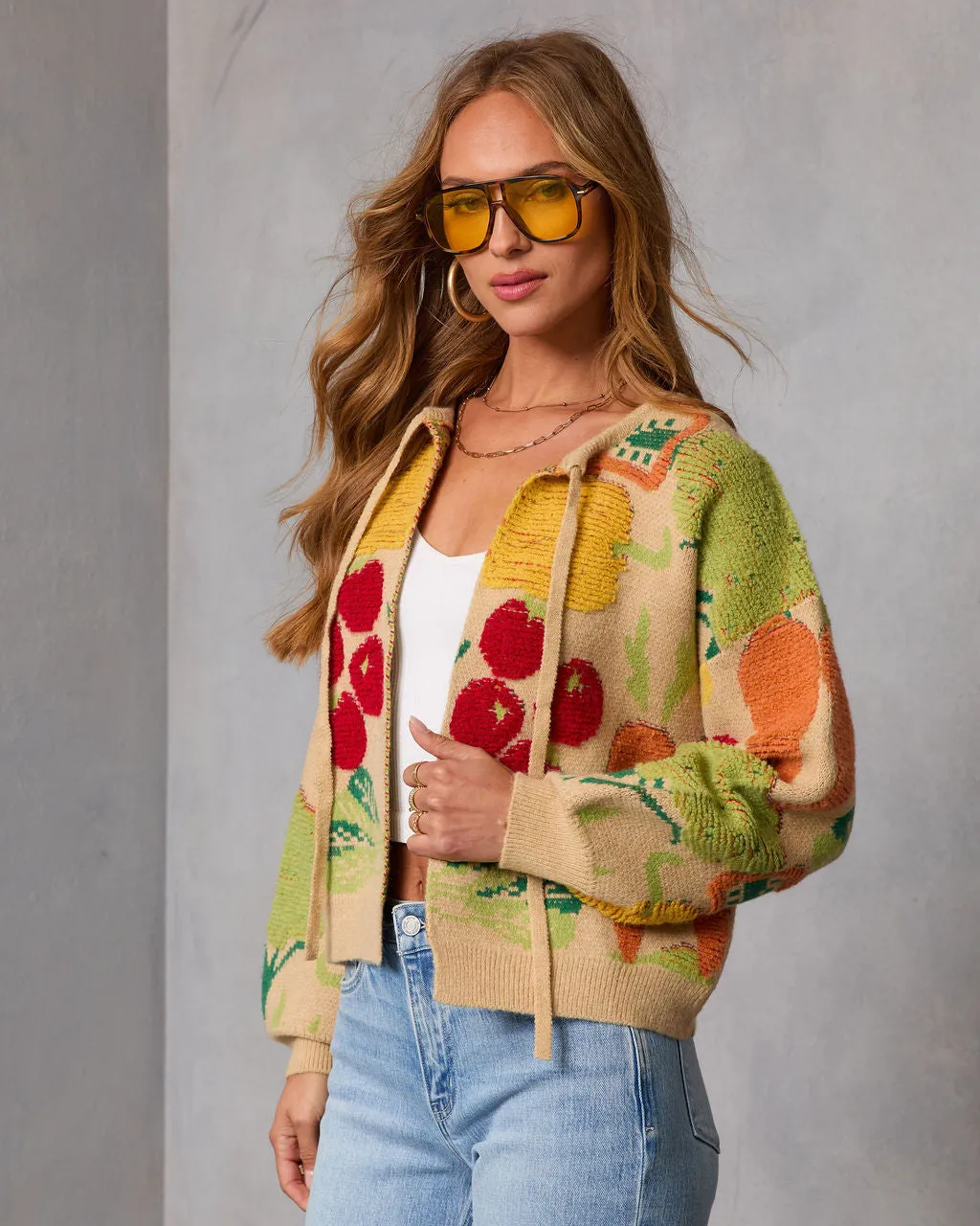 Fresh Picks Graphic Front Tie Sweater sold by Vici product image thumbnail 3