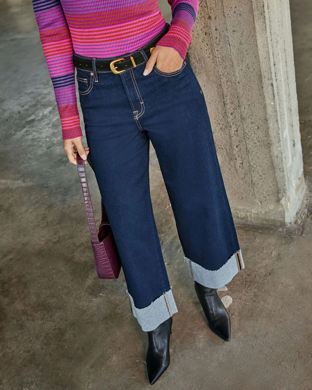 Alida Super Stretch High Rise Wide Leg Jeans sold by Vici product image thumbnail 3