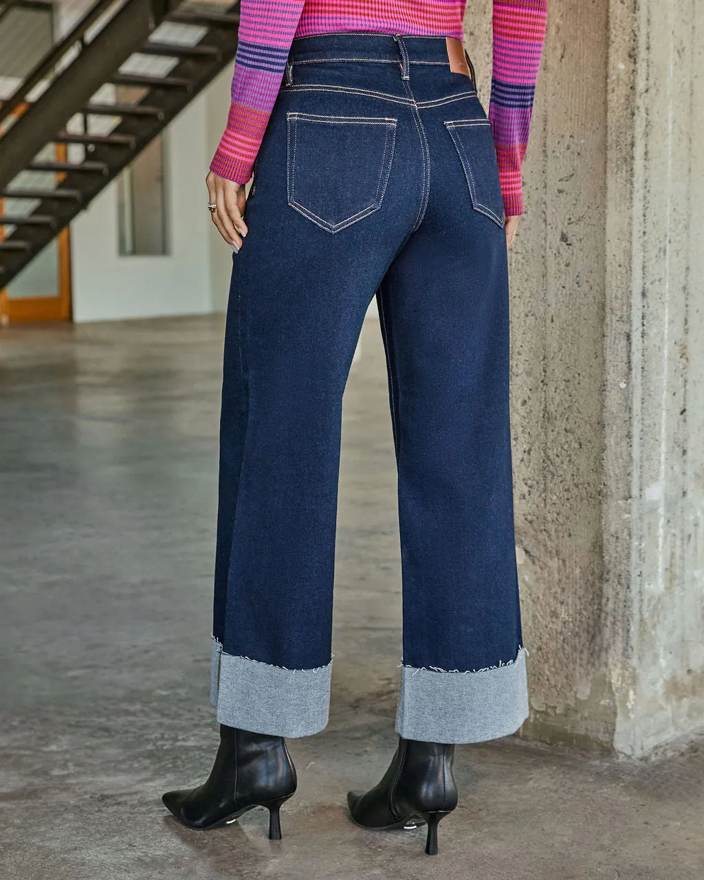 Alida Super Stretch High Rise Wide Leg Jeans sold by Vici product image thumbnail 4