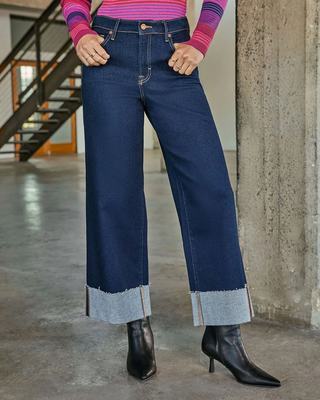 Alida Super Stretch High Rise Wide Leg Jeans sold by Vici product image thumbnail 2