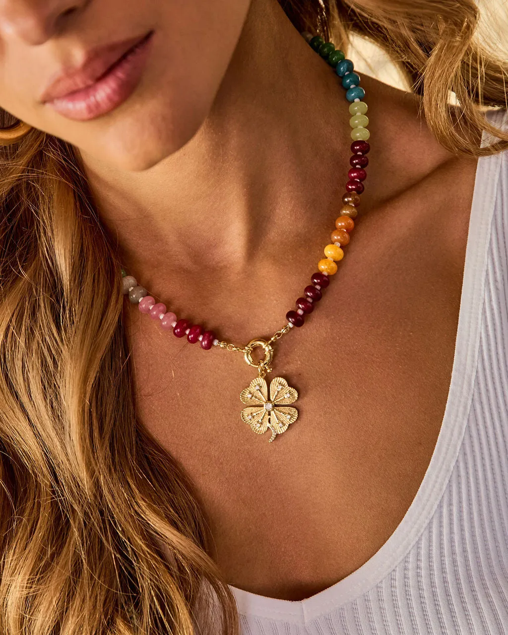 Good Luck Lucky Charm Colorful Beaded Necklace sold by Vici