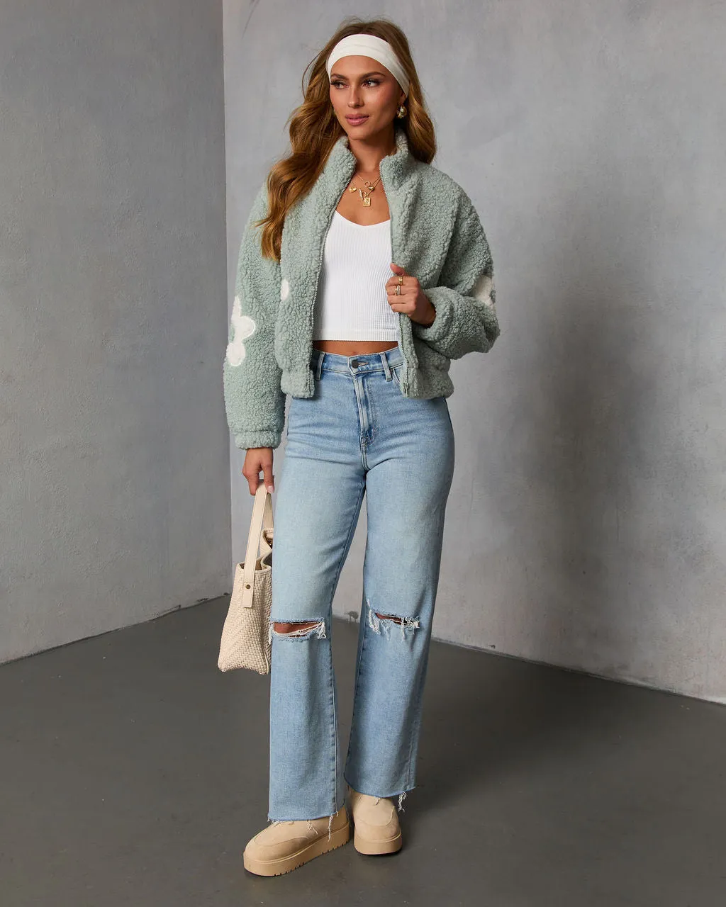 Fresh Form Floral Sherpa Jacket sold by Vici product image thumbnail 2
