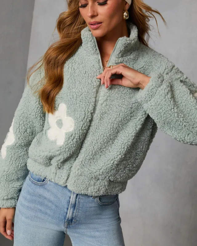 Fresh Form Floral Sherpa Jacket made by Vici