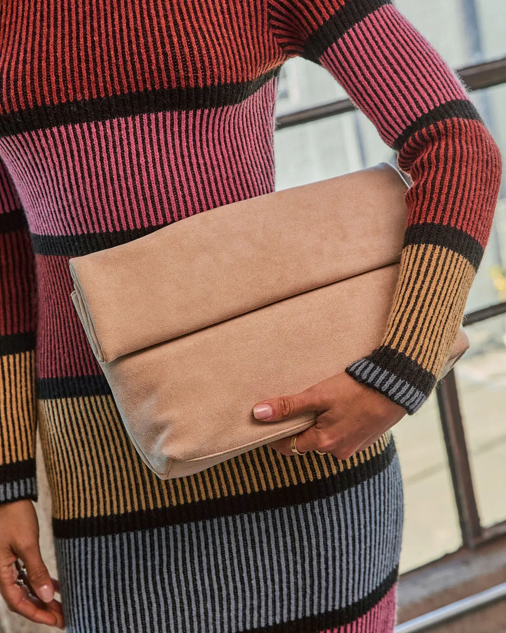 Maelyn Faux Suede Foldover Clutch sold by Vici product image thumbnail 5