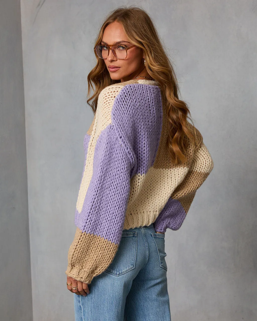 Calm Hour Chunky Color Block Cardigan sold by Vici product image thumbnail 4