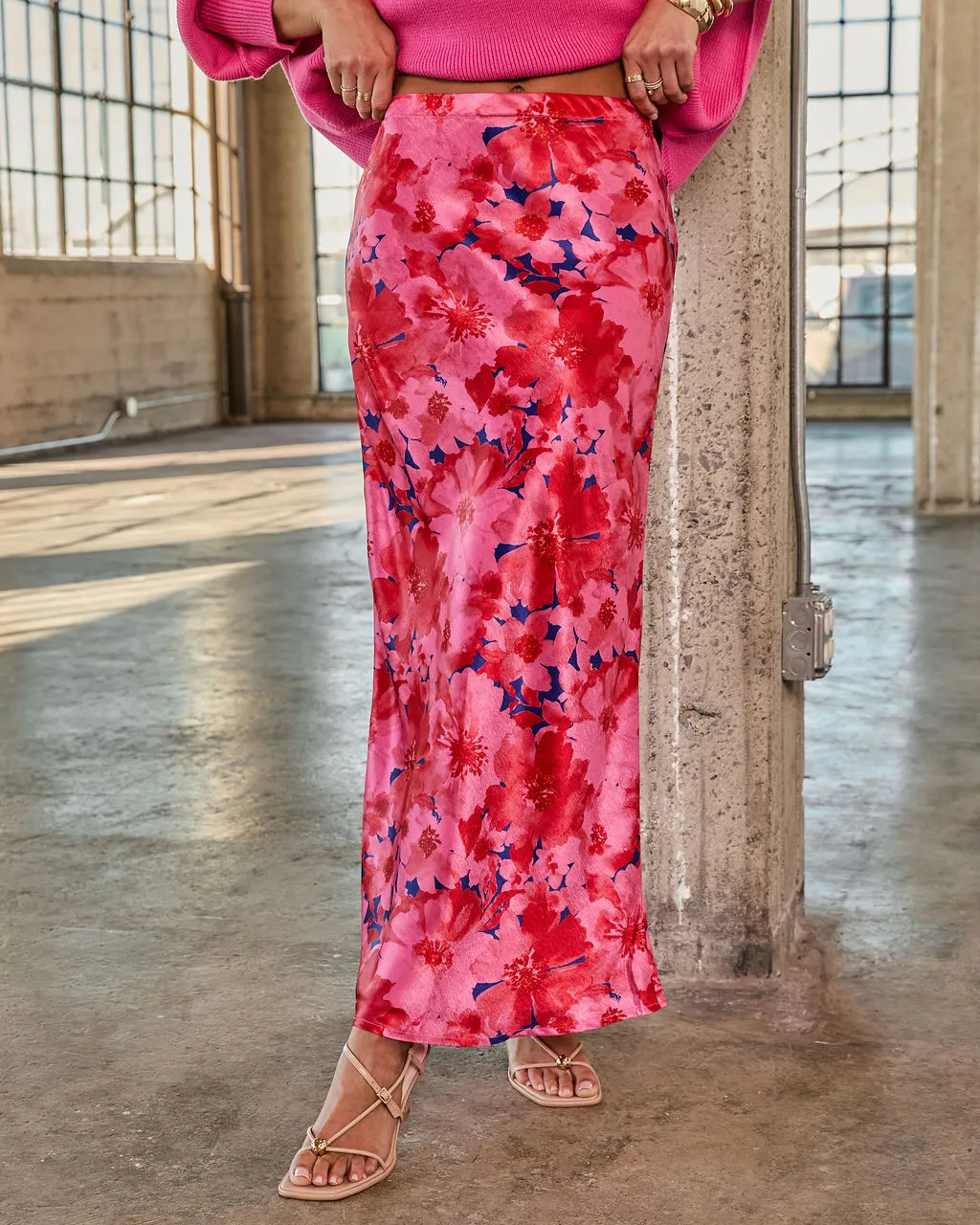 Bloom Again Printed Midi Skirt sold by Vici