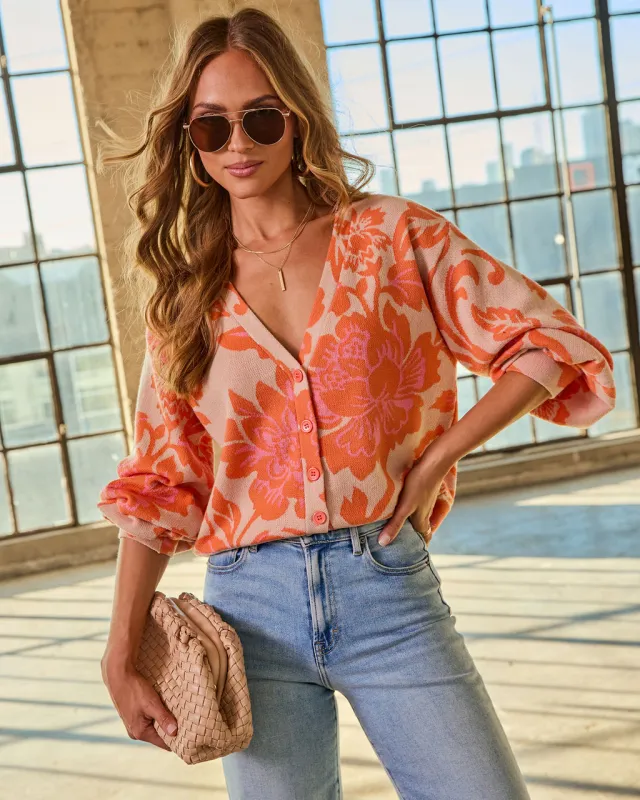 Fresh Intent Printed Cardigan sold by Vici