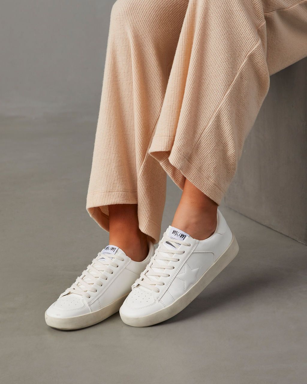 Caitlyn Lace Up Sneakers - White sold by Vici