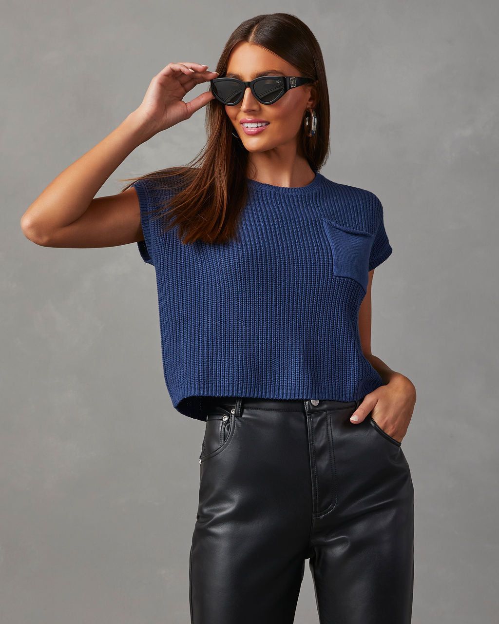 Kerry Relaxed Sweater Top - Navy sold by Vici product image thumbnail 5