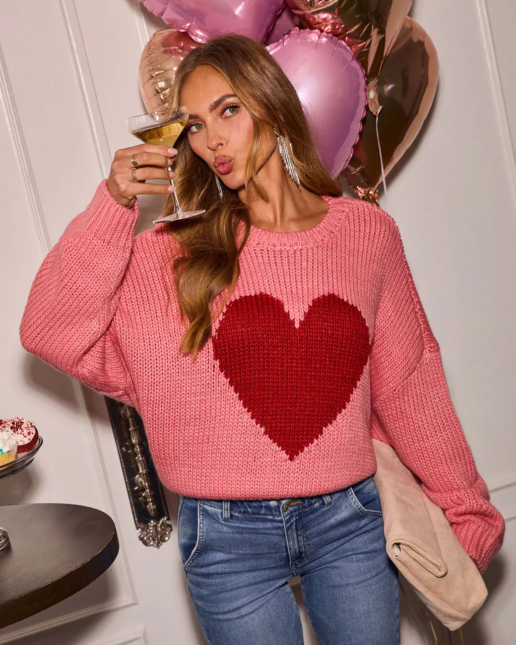 Romantic Intentions Heart Knit Sweater sold by Vici product image thumbnail 5