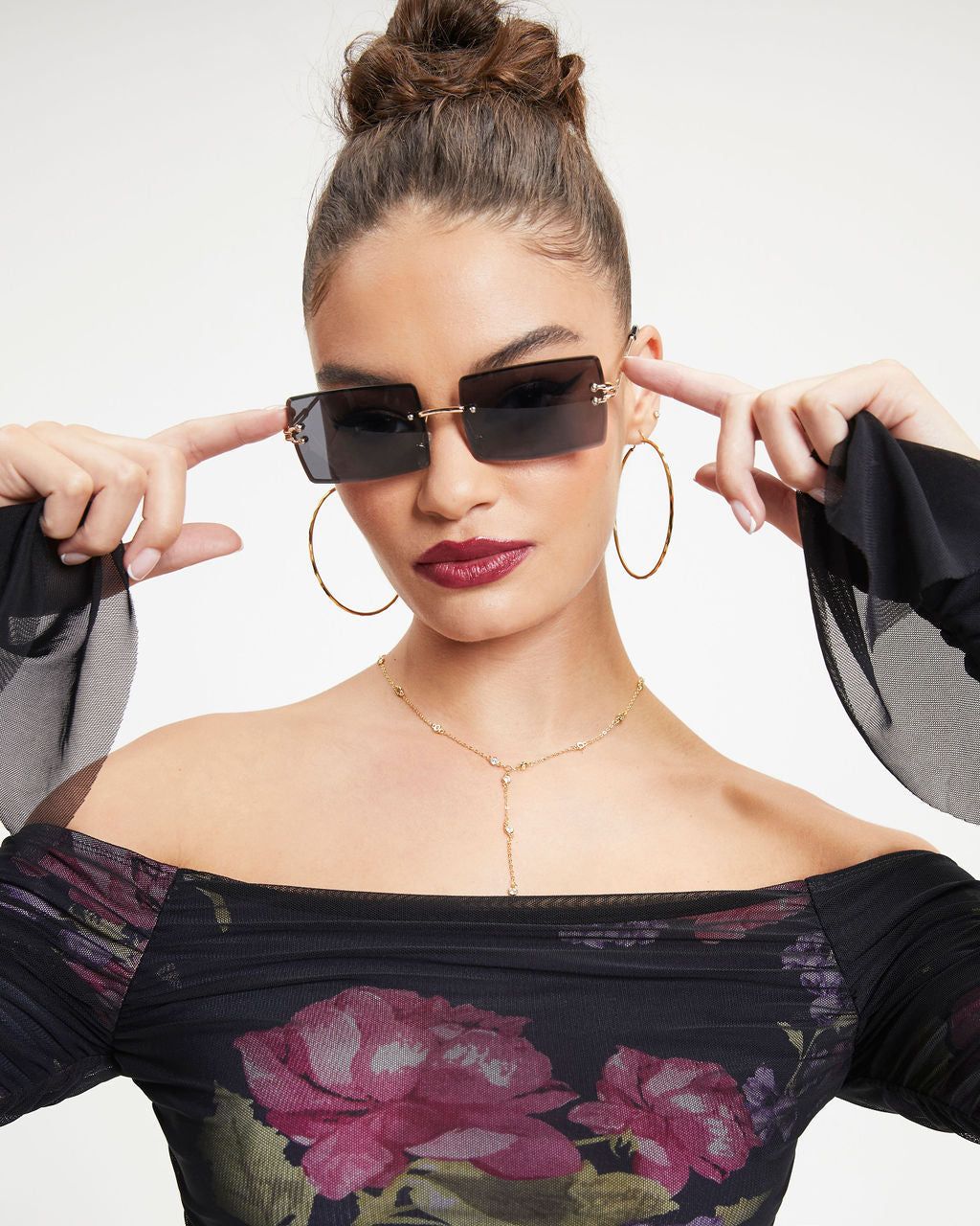 Keep A Secret Sheer Floral Off The Shoulder Top sold by Vici product image thumbnail 2