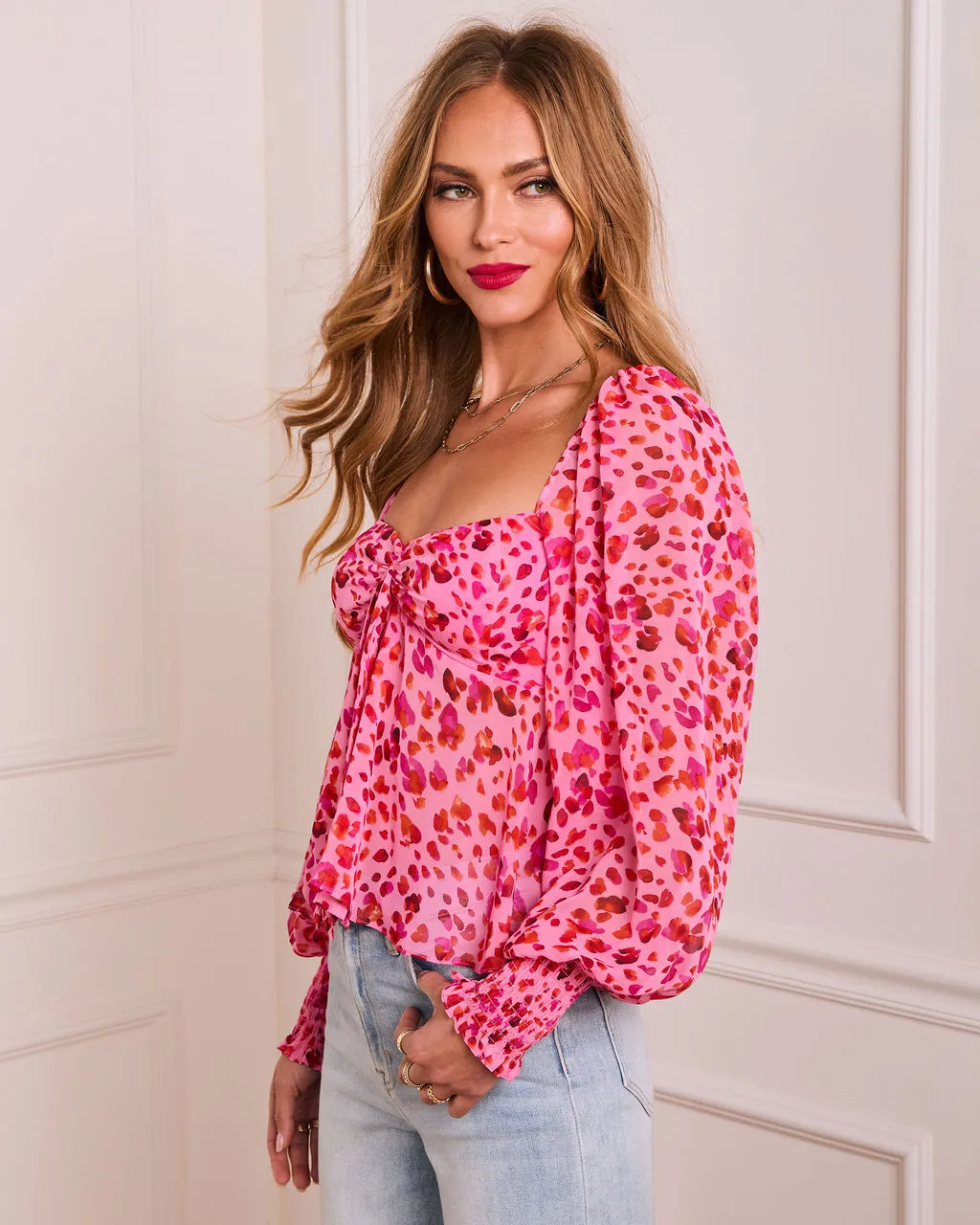 Heart Reservation Printed Bust Tie Top sold by Vici product image thumbnail 3