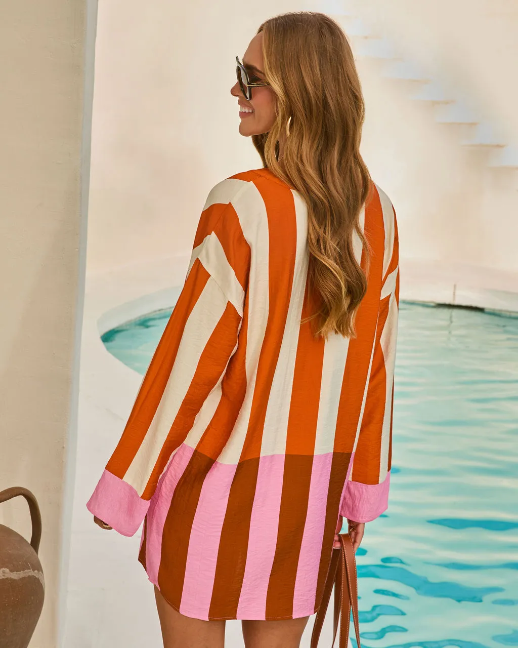 Easy Holiday Striped Colorblock Mini Dress sold by Vici product image thumbnail 4