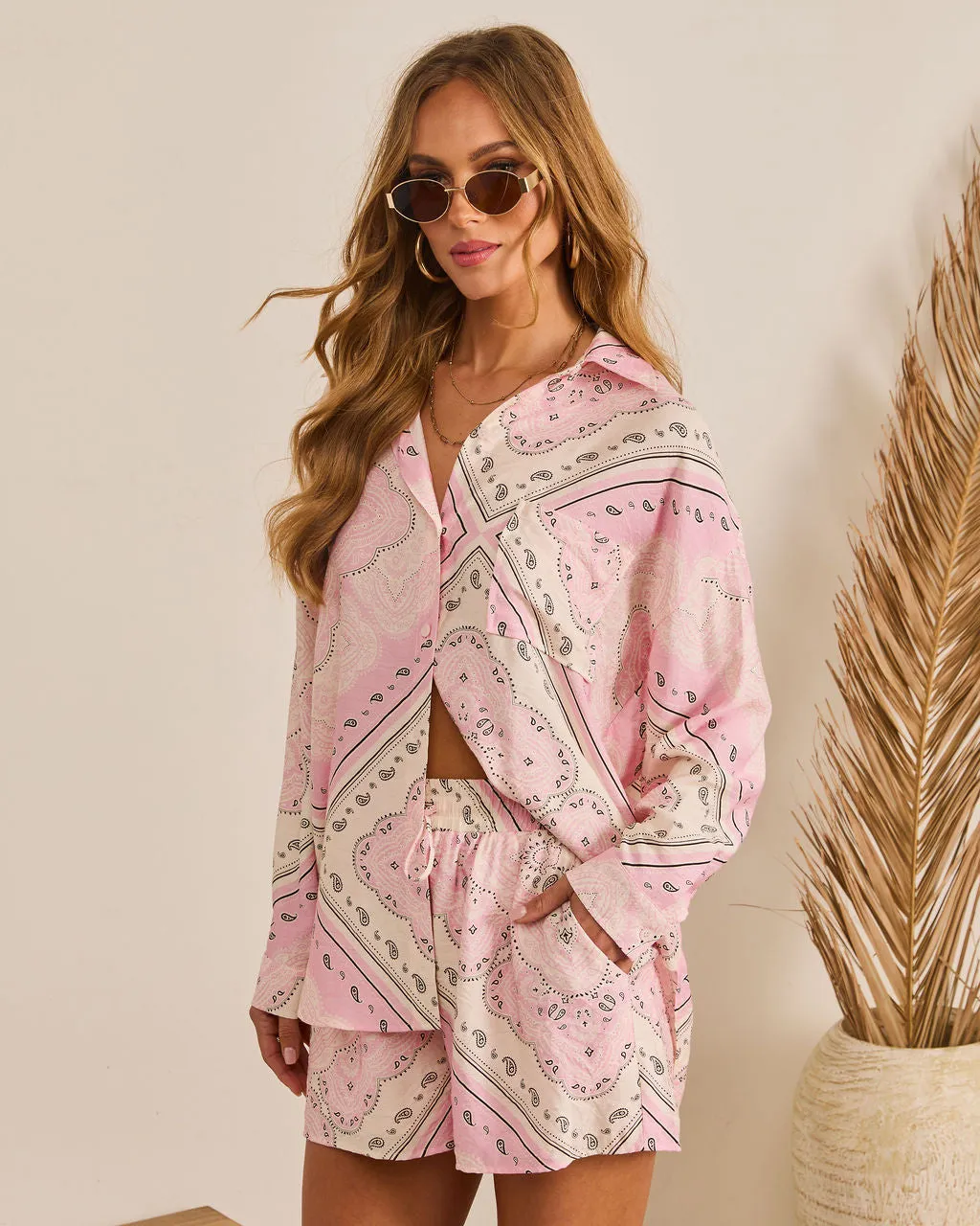 Coastal Escape Paisley Button Down Top sold by Vici product image thumbnail 3