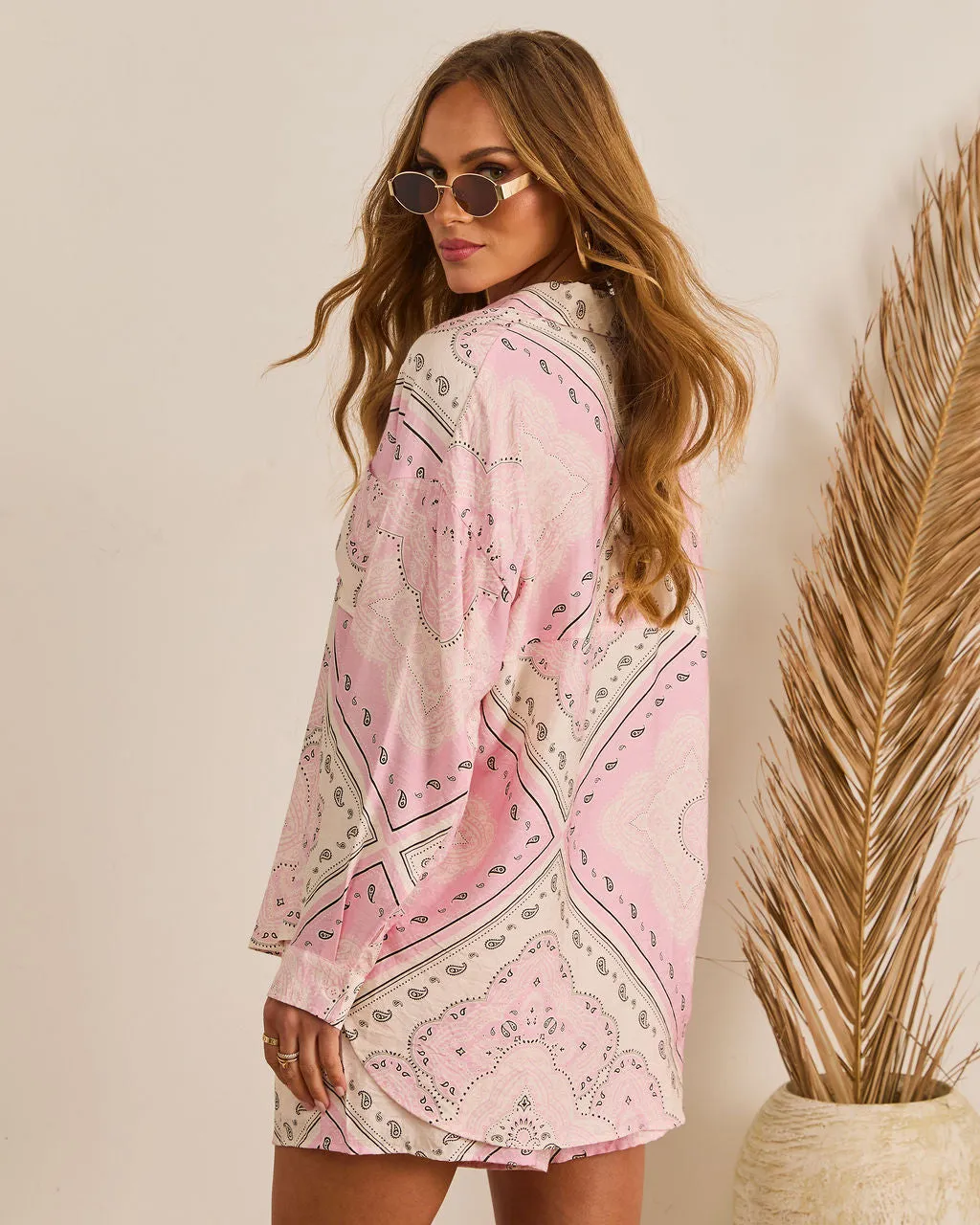 Coastal Escape Paisley Button Down Top sold by Vici product image thumbnail 4