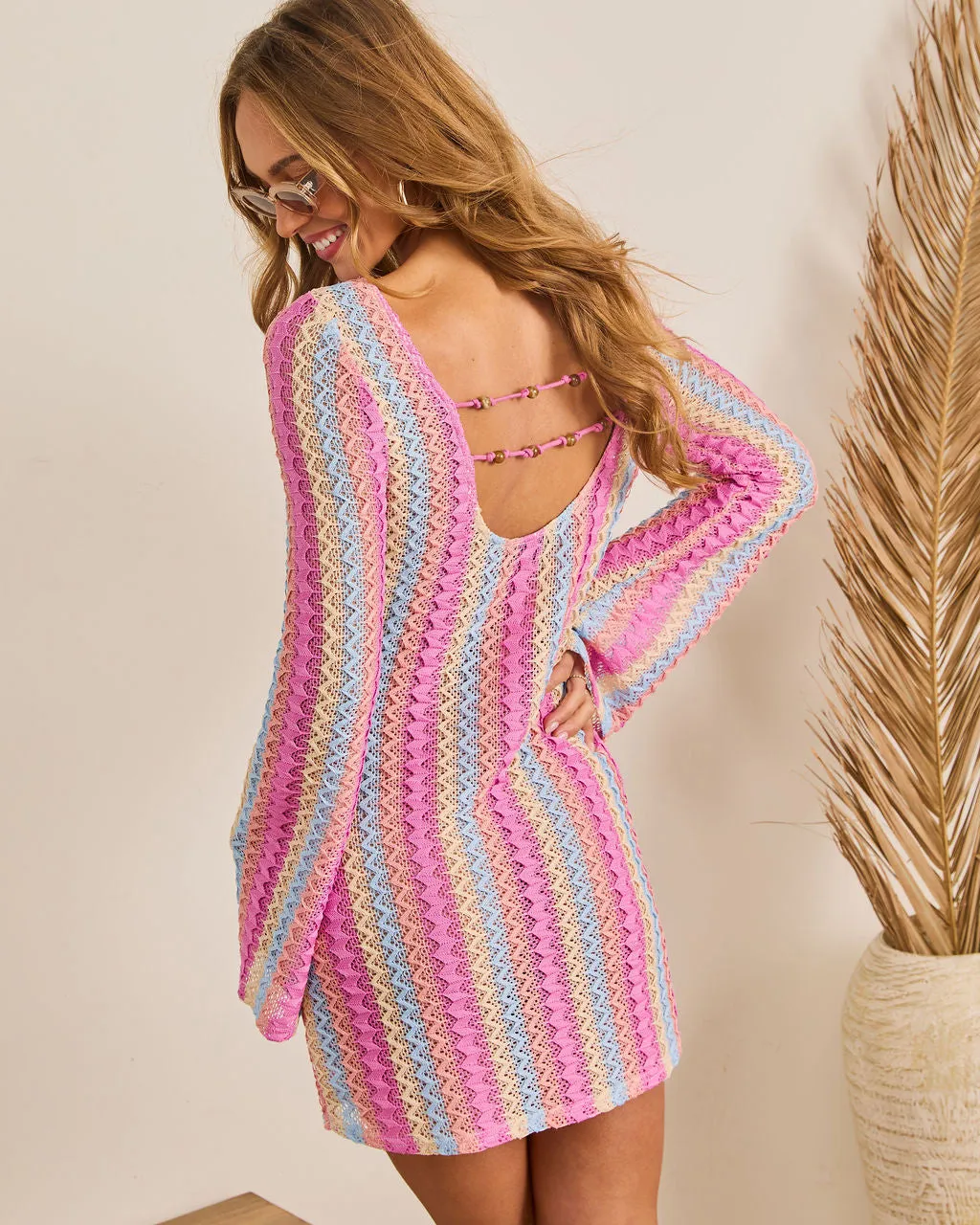 Coastal Market Crochet Cover Up Mini Dress sold by Vici product image thumbnail 4