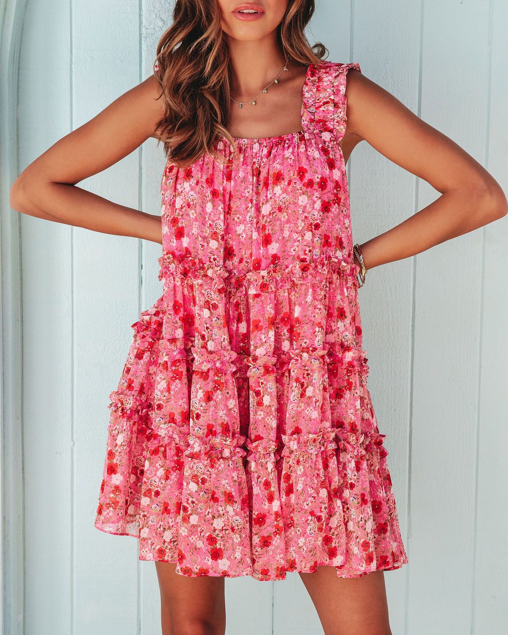 Spring Blossom Floral Tiered Babydoll Dress - FINAL SALE sold by Vici product image thumbnail 2