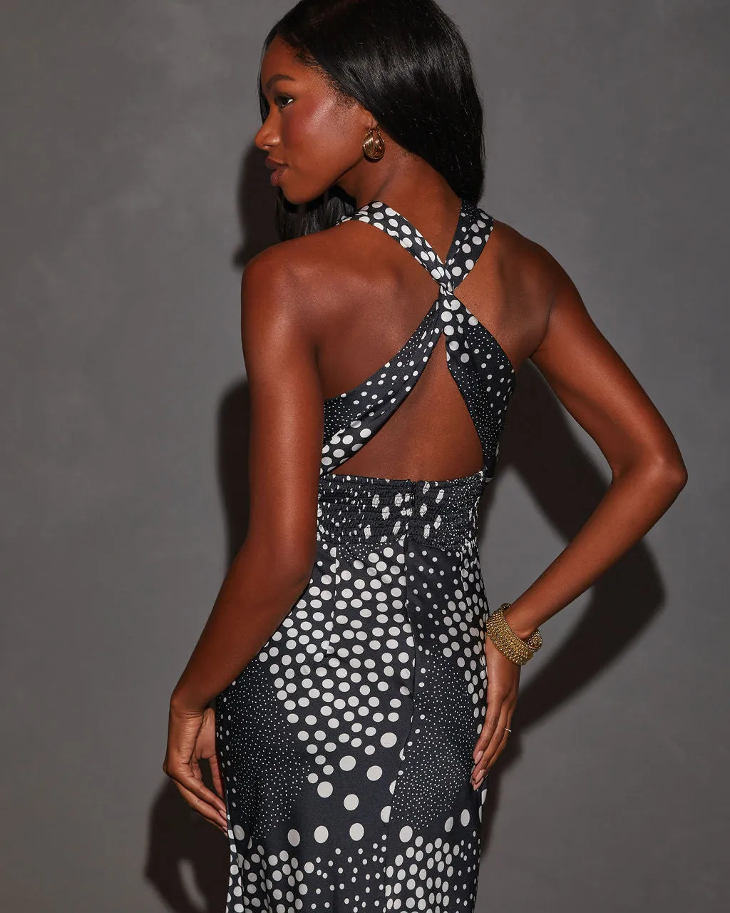 Leonie Criss-Cross Back Printed Midi Dress sold by Vici product image thumbnail 2