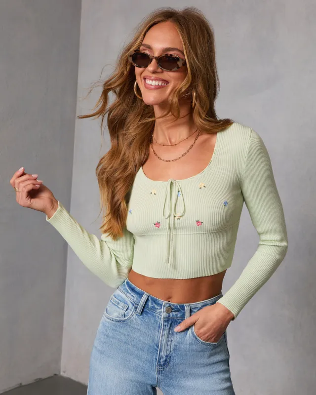 Happy Bloom Bust Tie Embroidered Top made by Vici