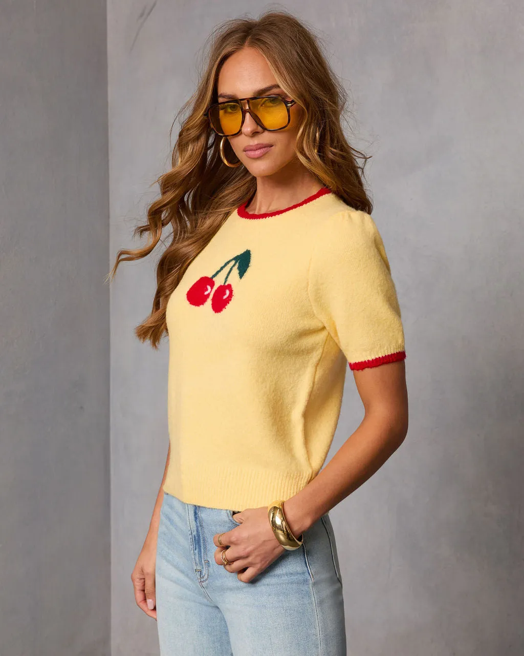 Sweetly Picked Intarsia Knit Cherry Sweater sold by Vici product image thumbnail 3