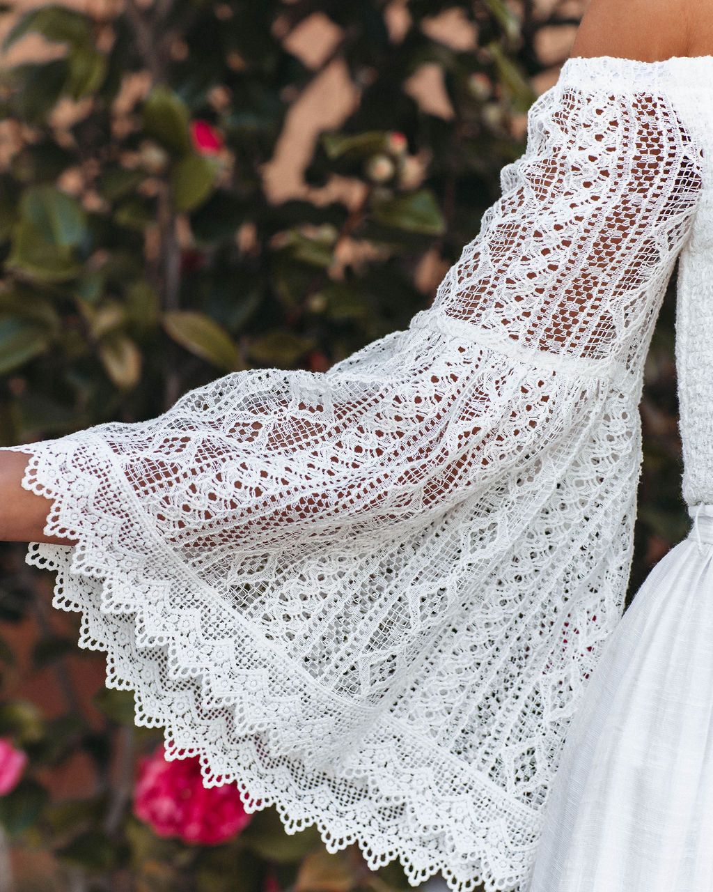 Allison Crochet Off The Shoulder Maxi Dress - Ivory - FINAL SALE sold by Vici product image thumbnail 4