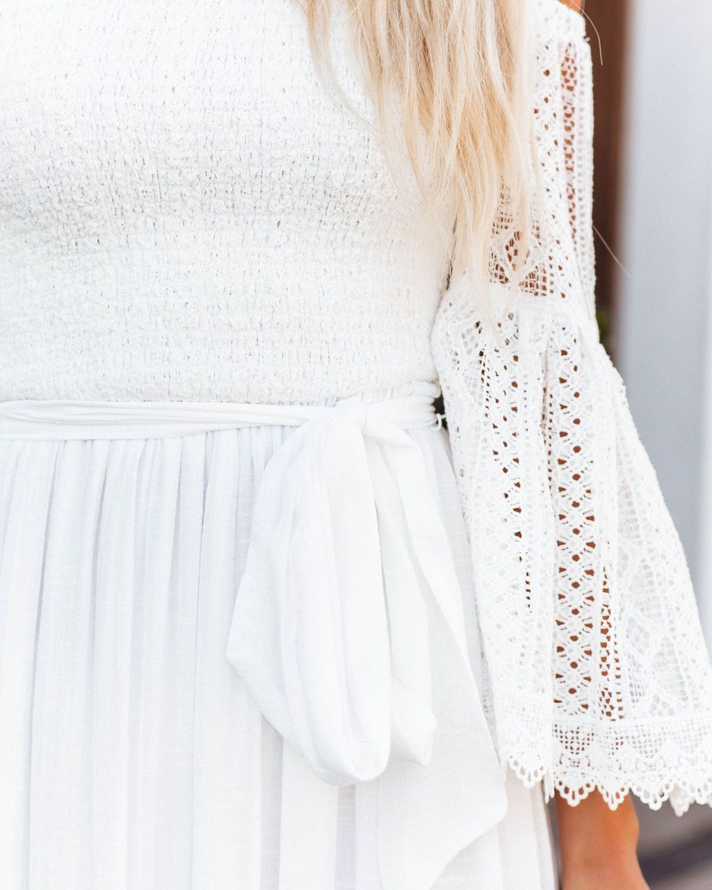 Allison Crochet Off The Shoulder Maxi Dress - Ivory - FINAL SALE sold by Vici product image thumbnail 8