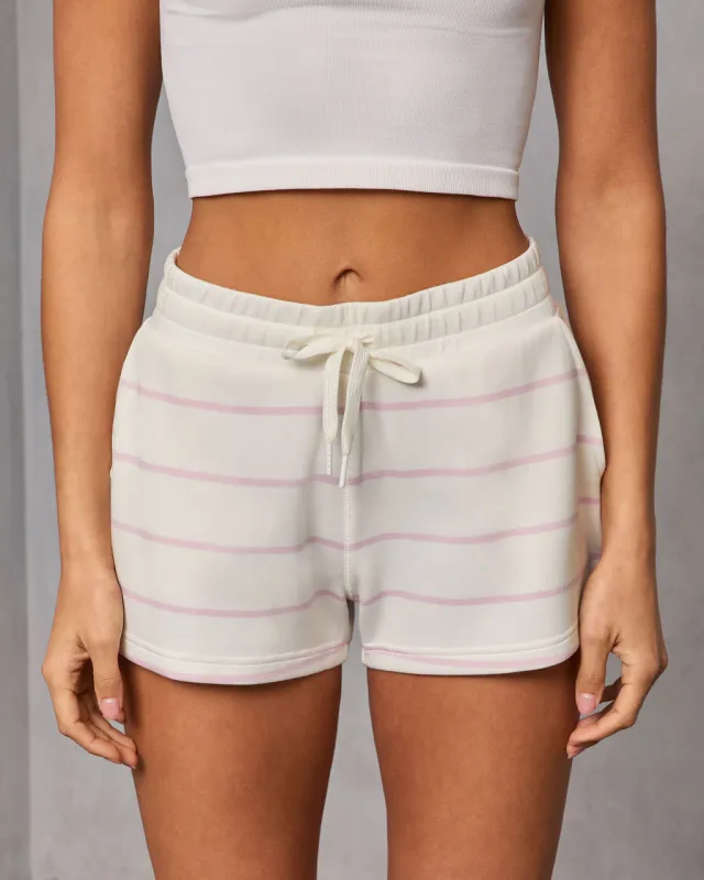 Gentle Ease Striped Drawstring Shorts sold by Vici