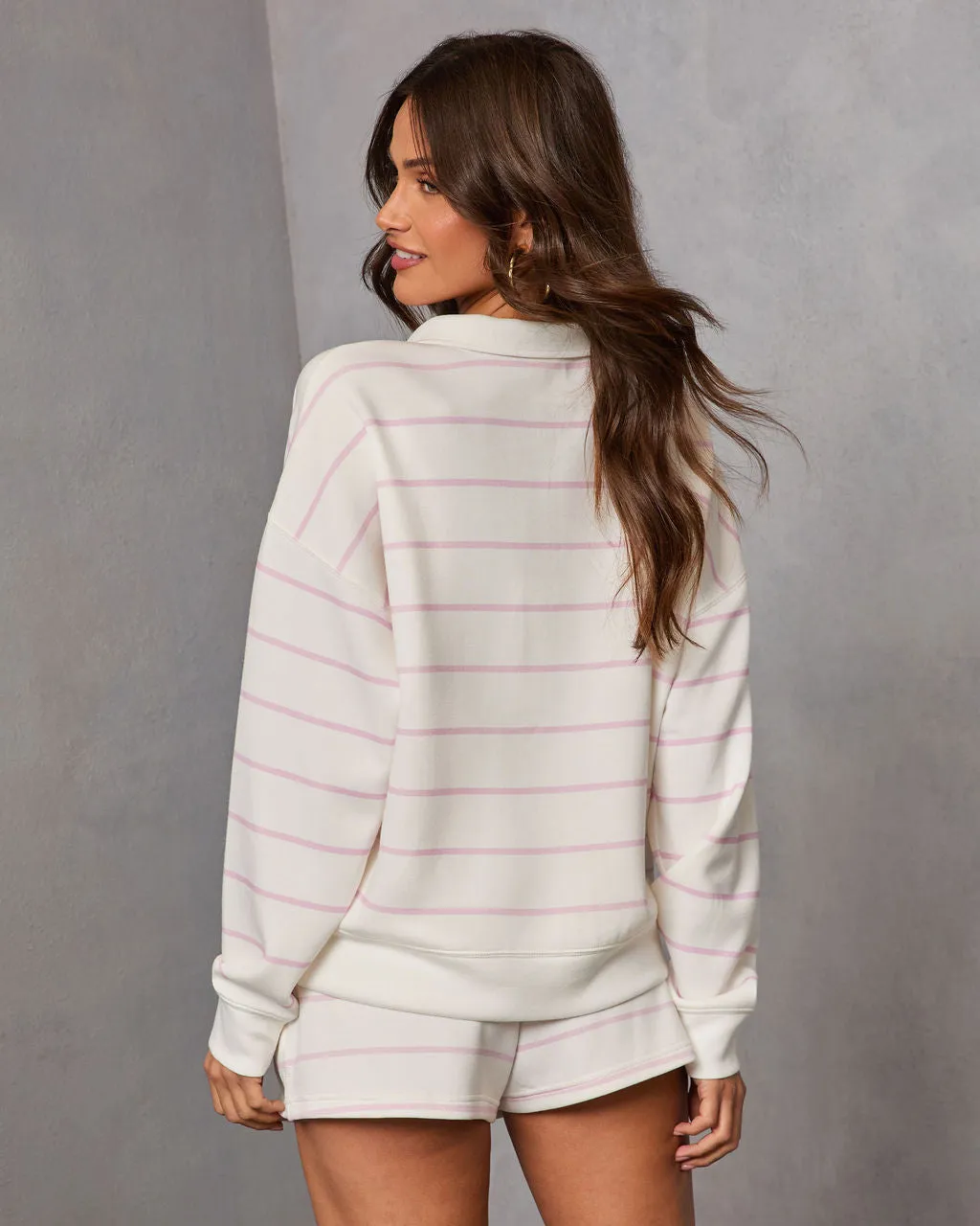 Gentle Ease Striped Half Zip Sweatshirt sold by Vici product image thumbnail 4