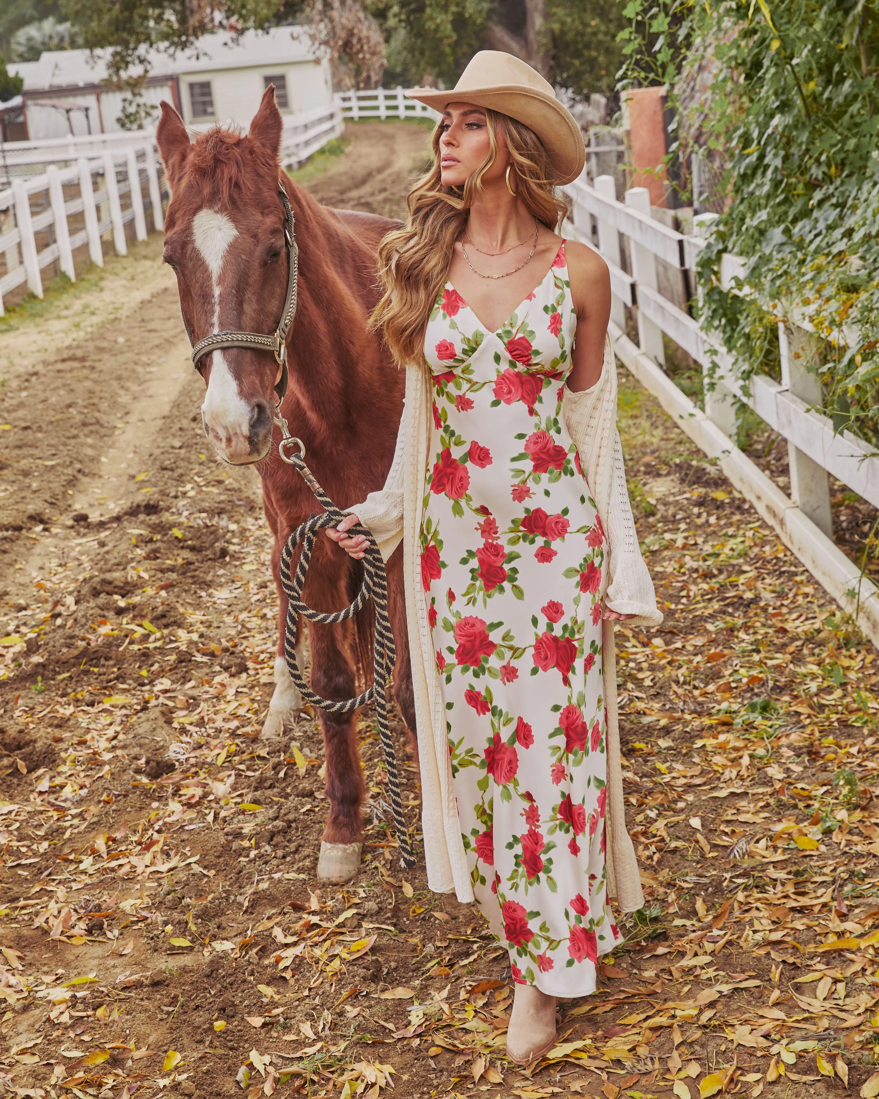 Juniper Rose Floral Slip Maxi Dress sold by Vici