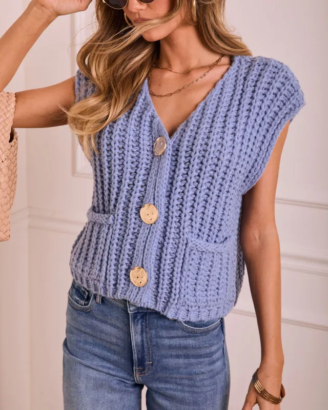 After Winter Sleeveless Ribbed Knit Sweater sold by Vici