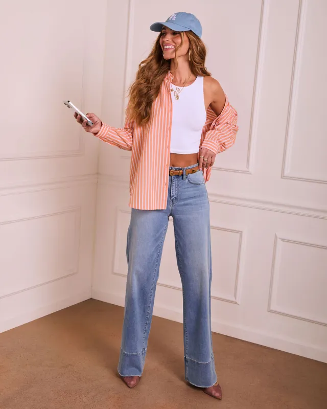 Isolyn Striped Button Down Top sold by Vici