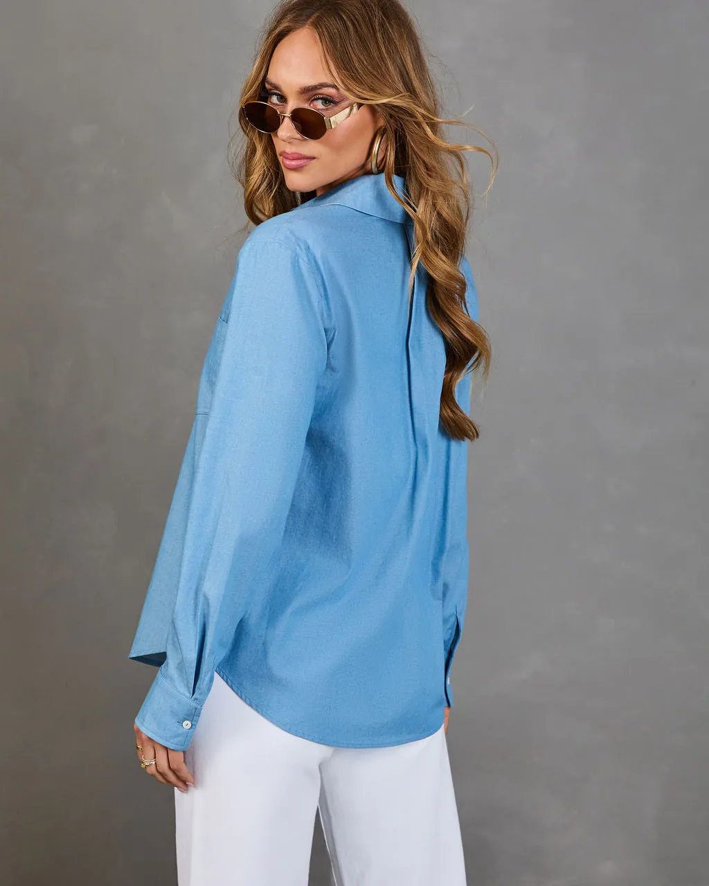Bredan Button Down Chambray Top sold by Vici product image thumbnail 4