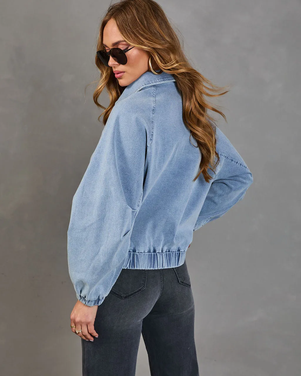 Free Spirits Denim Bomber Jacket sold by Vici product image thumbnail 4