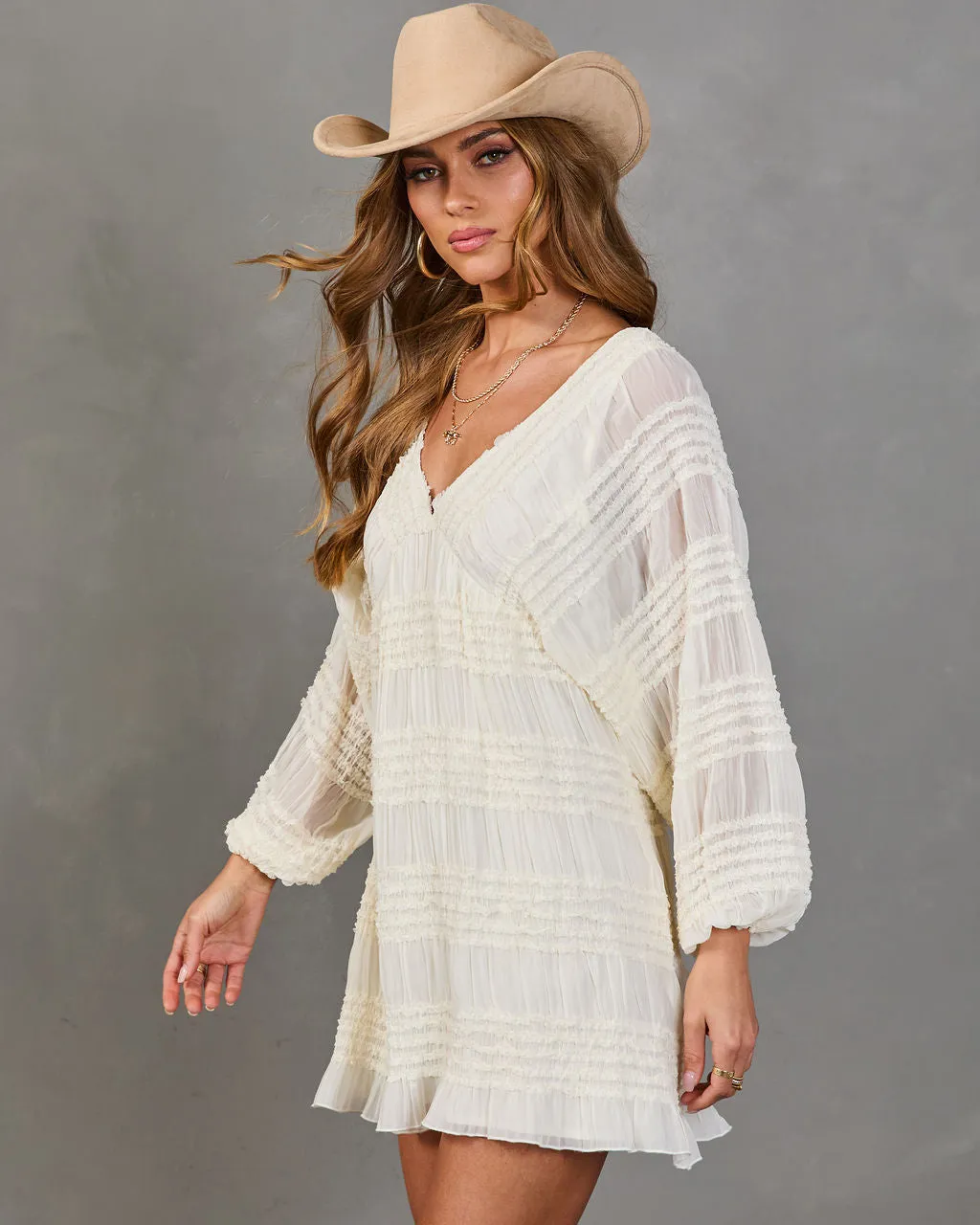 Afternoon Haze Ruffle Trim Mini Dress sold by Vici product image thumbnail 3