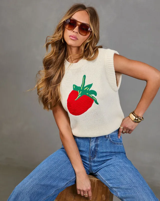 Berry Darling Knit Strawberry Sweater made by Vici