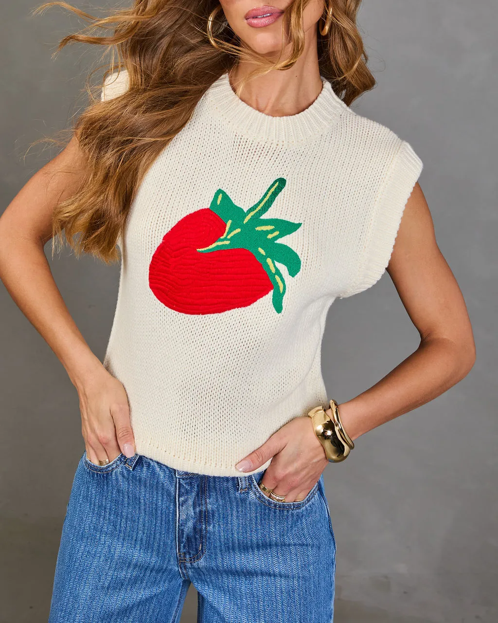 Berry Darling Knit Strawberry Sweater sold by Vici product image thumbnail 5