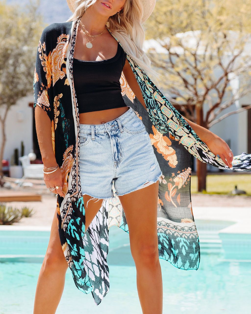 Beautiful Soul Printed Kaftan - Black Multi sold by Vici product image thumbnail 8