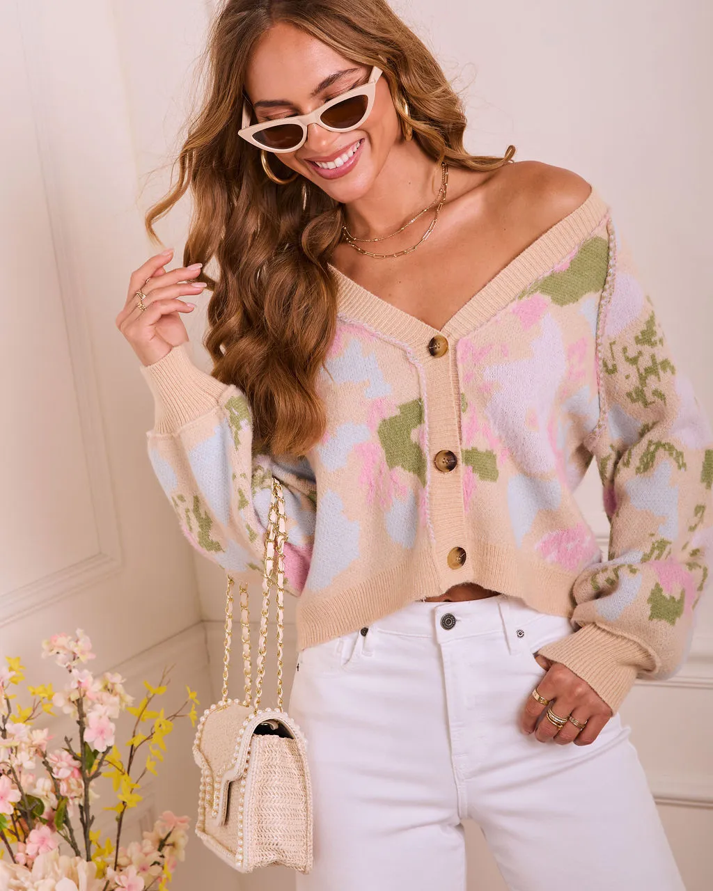 Refined Daydream Floral Knit Cardigan sold by Vici product image thumbnail 5