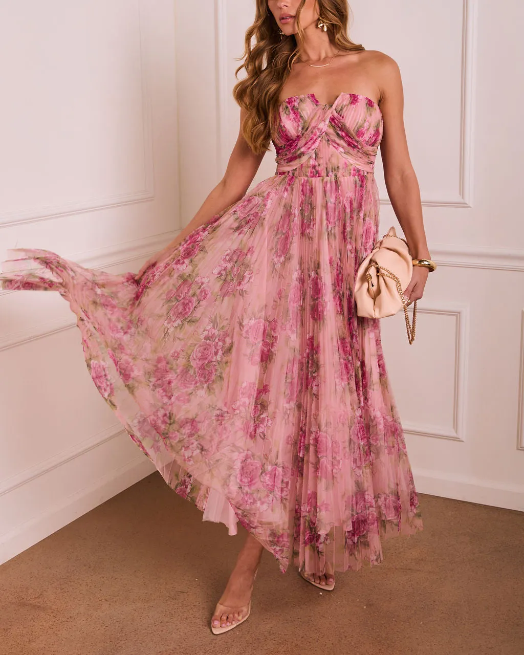 Morning Garden Tulle Floral Maxi Dress sold by Vici product image thumbnail 5