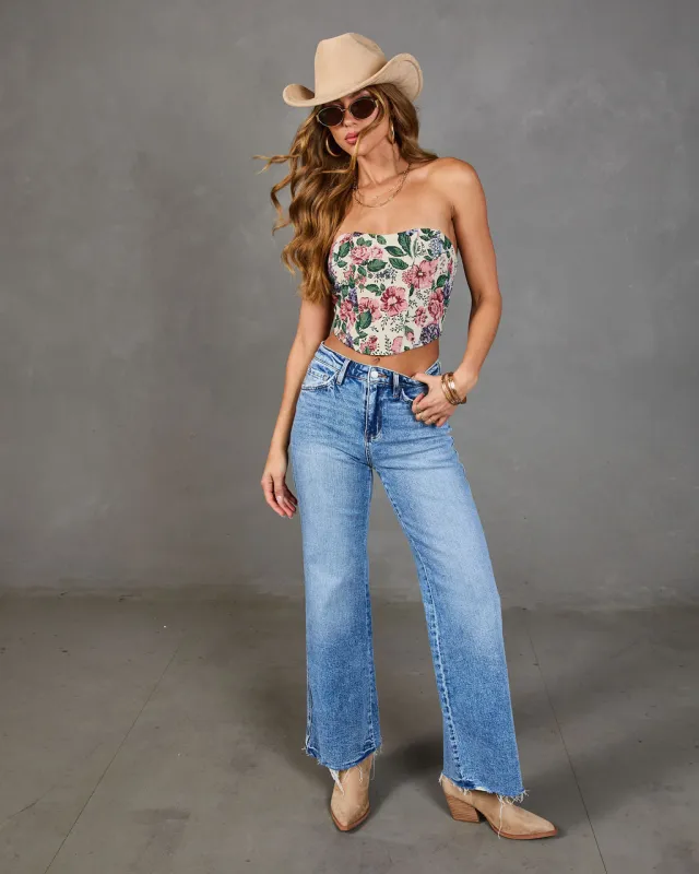Blissful Blooms Floral Tapestry Corset Top made by Vici