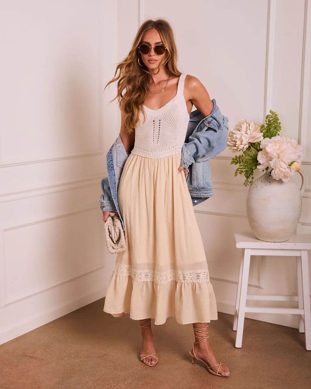 Fine Romance Color Block Midi Dress sold by Vici