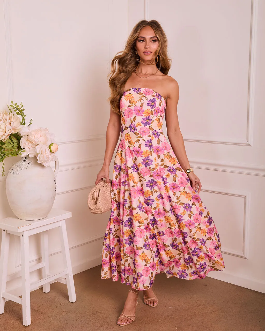 Floral Daydream Floral Strapless Maxi Dress sold by Vici product image thumbnail 5