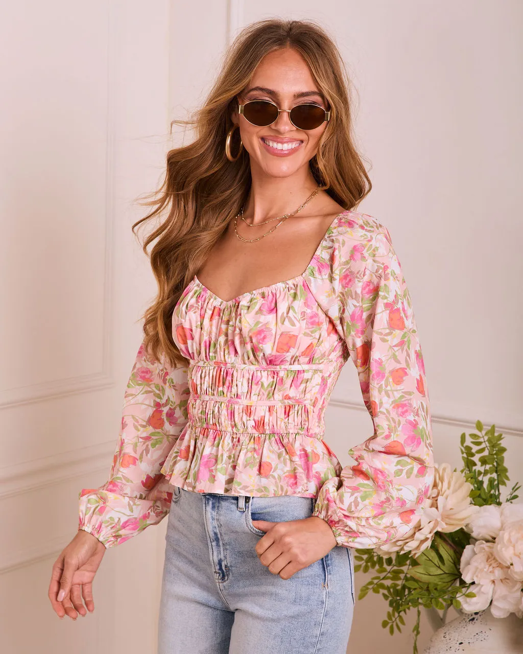 Romily Floral Peplum Top sold by Vici product image thumbnail 3