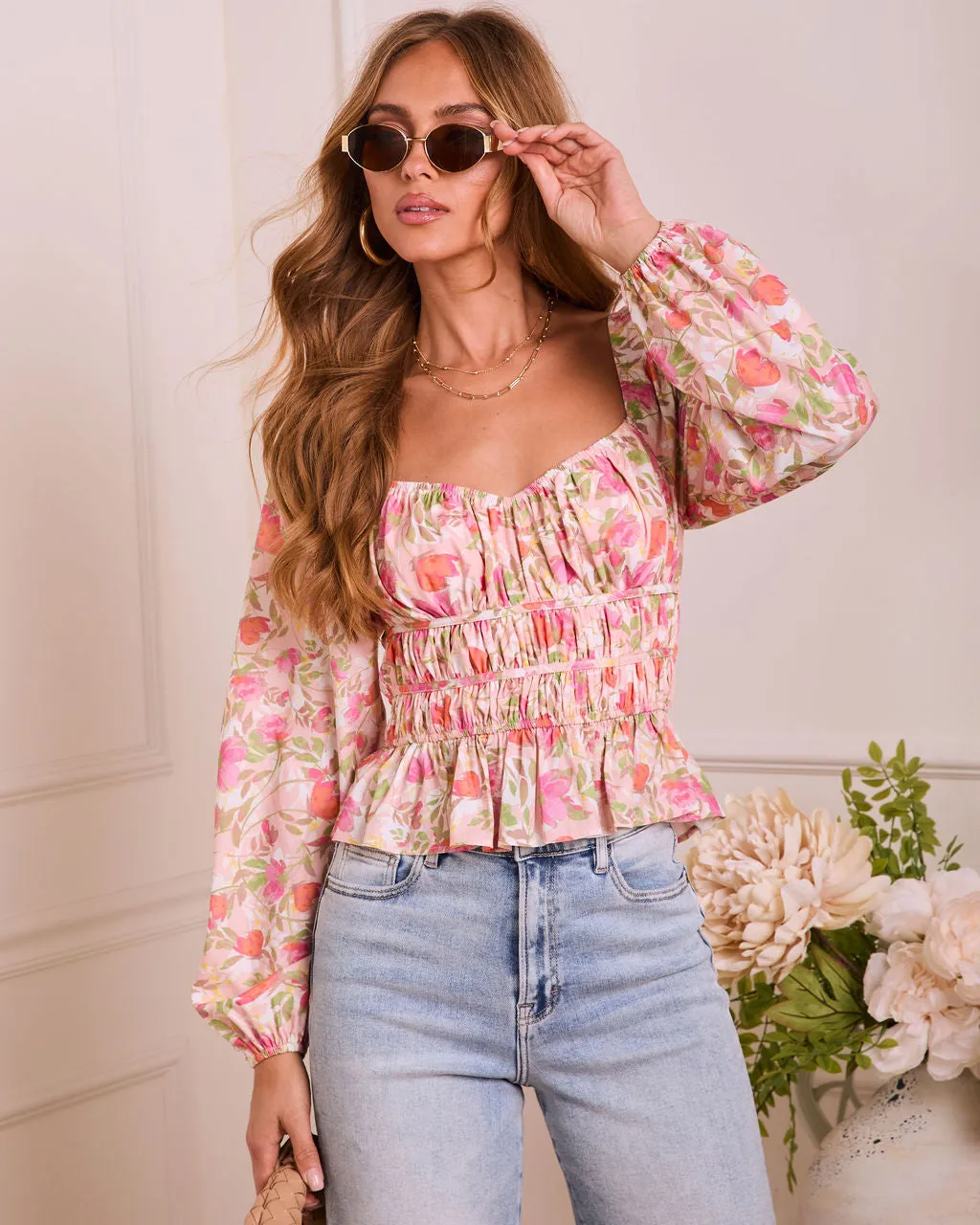 Romily Floral Peplum Top sold by Vici product image thumbnail 5