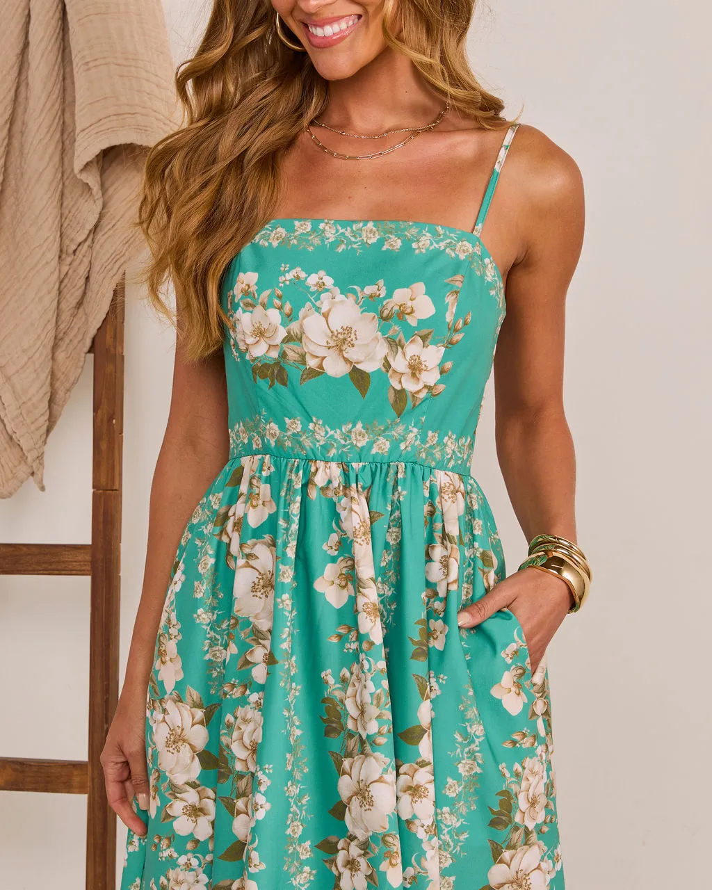 Relaxed Aura Floral Satin Maxi Dress sold by Vici product image thumbnail 2