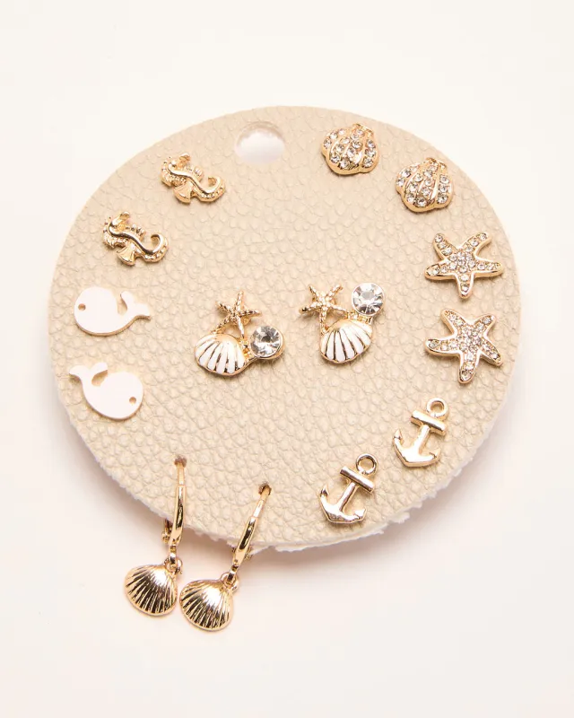 Coastal Edit Seashell Stud Earrings sold by Vici