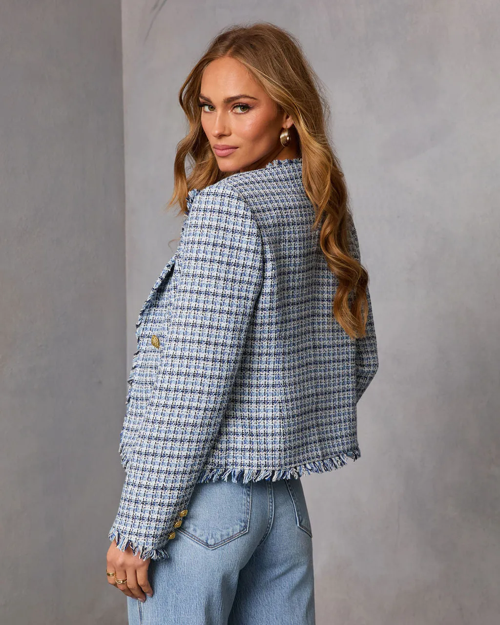Josline Frayed Tweed Jacket sold by Vici product image thumbnail 4