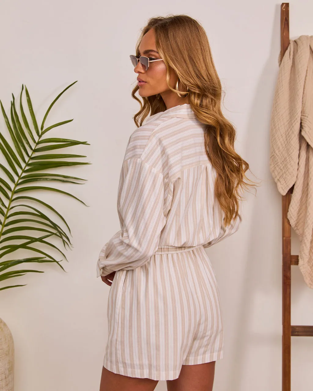 Dahlienne Striped Drawstring Romper sold by Vici product image thumbnail 4
